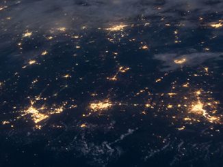 Nasa image of a city from above at night