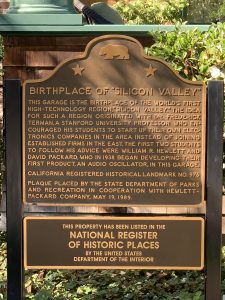 "Hewlett-Packard garage sign with text exterior in Palo Alto, Silicon Valley, California ( HP garage )" by arnybo is licensed under CC BY-SA 2.0.